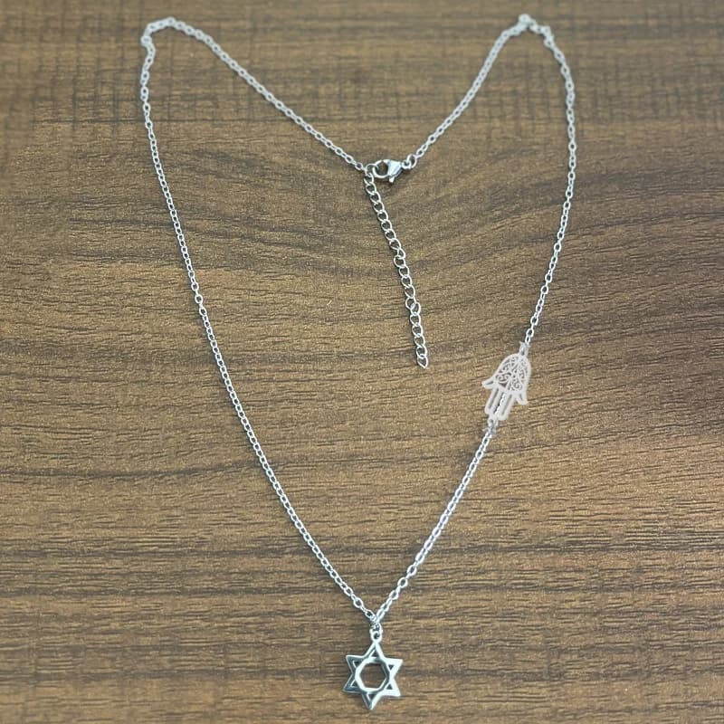 Collier personnalisé étoile de David Hamsa pour femmes et hommes, couleur or, Magen David, bijoux re