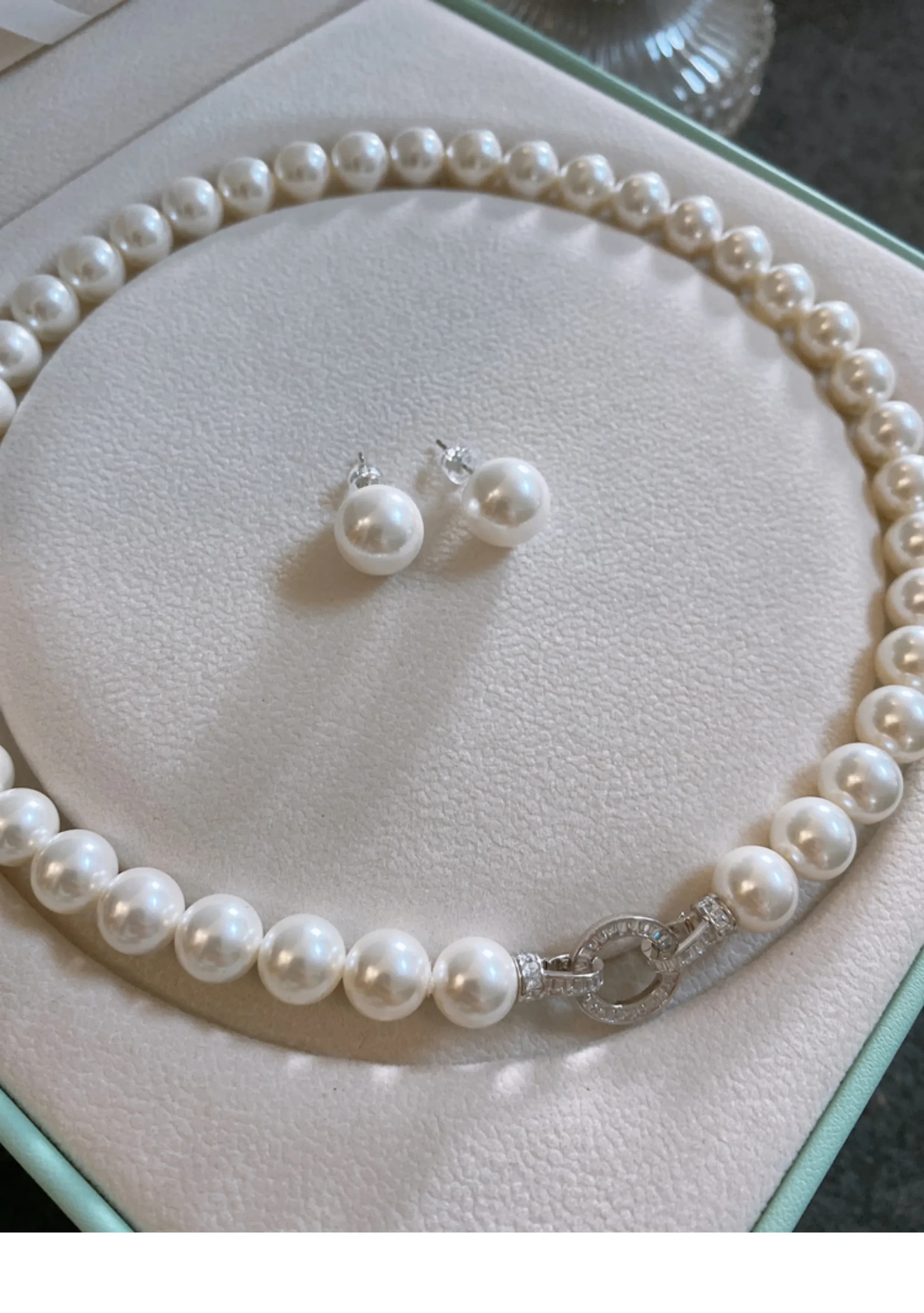 Magnifique collier de perles naturelles blanches Akoya rondes naturelles AAAA + 9-10mm 10-11mm 18 po