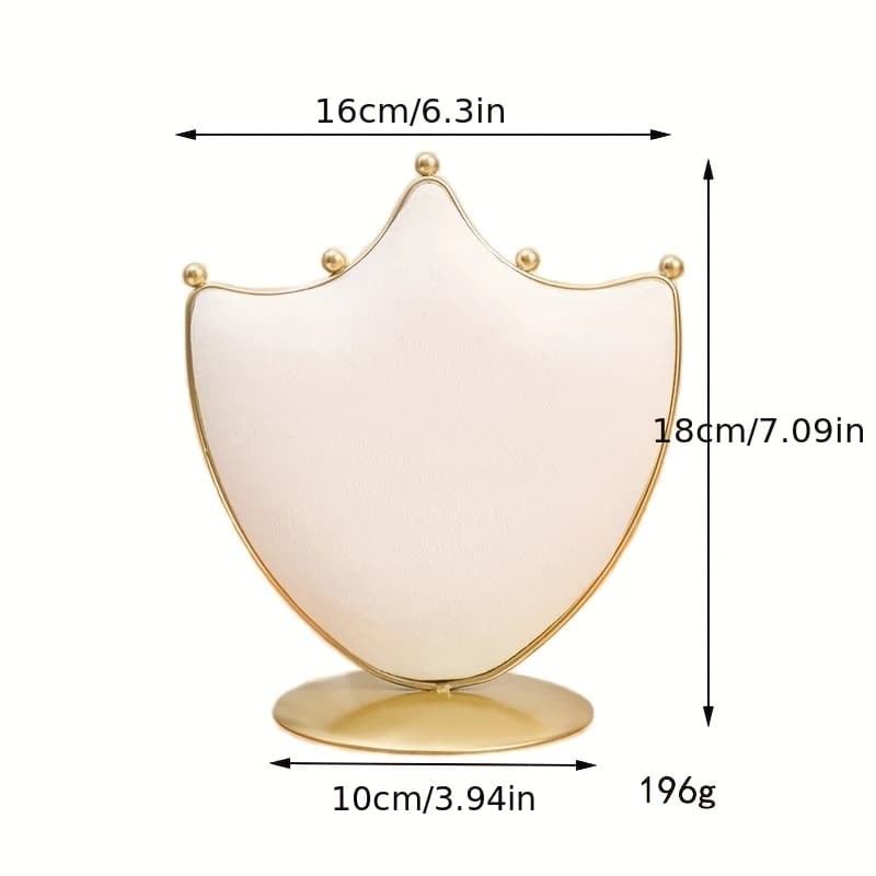 Porte-bijoux Beige à coussin doux, avec Base en métal, idéal pour comptoir de vanité et vitrine de B