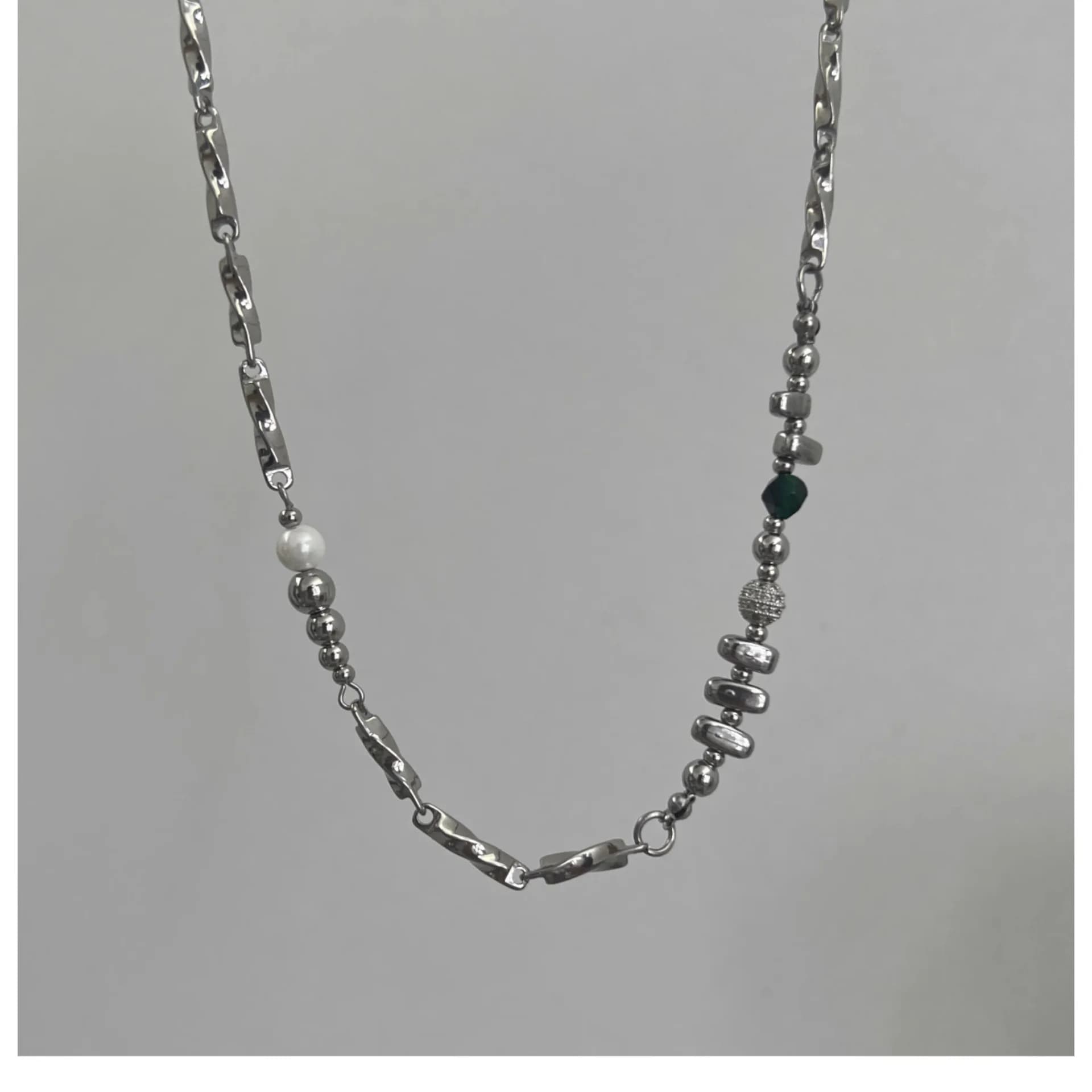 Collier d'épissure sans décoloration en acier inoxydable pour hommes, chaîne de clavicule Hip-hop, a