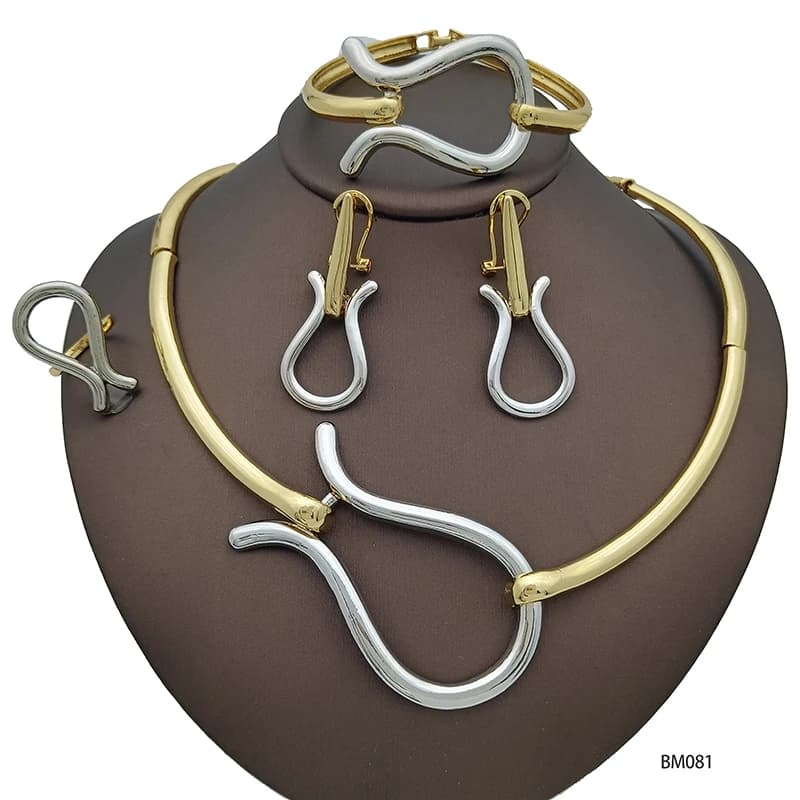 Ensembles de bijoux pour femmes, Design minimaliste classique, collier, boucles d'oreilles, Bracelet