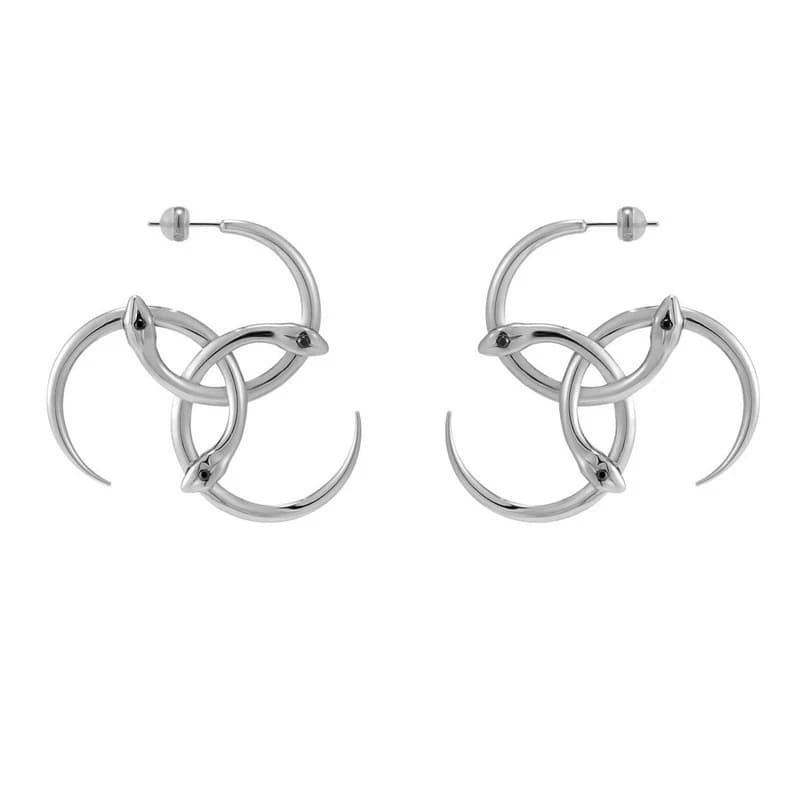 Exagérer punk HipHop Serpentine enroulement grand cerceau boucle d'oreille pendentifs gothique boucl