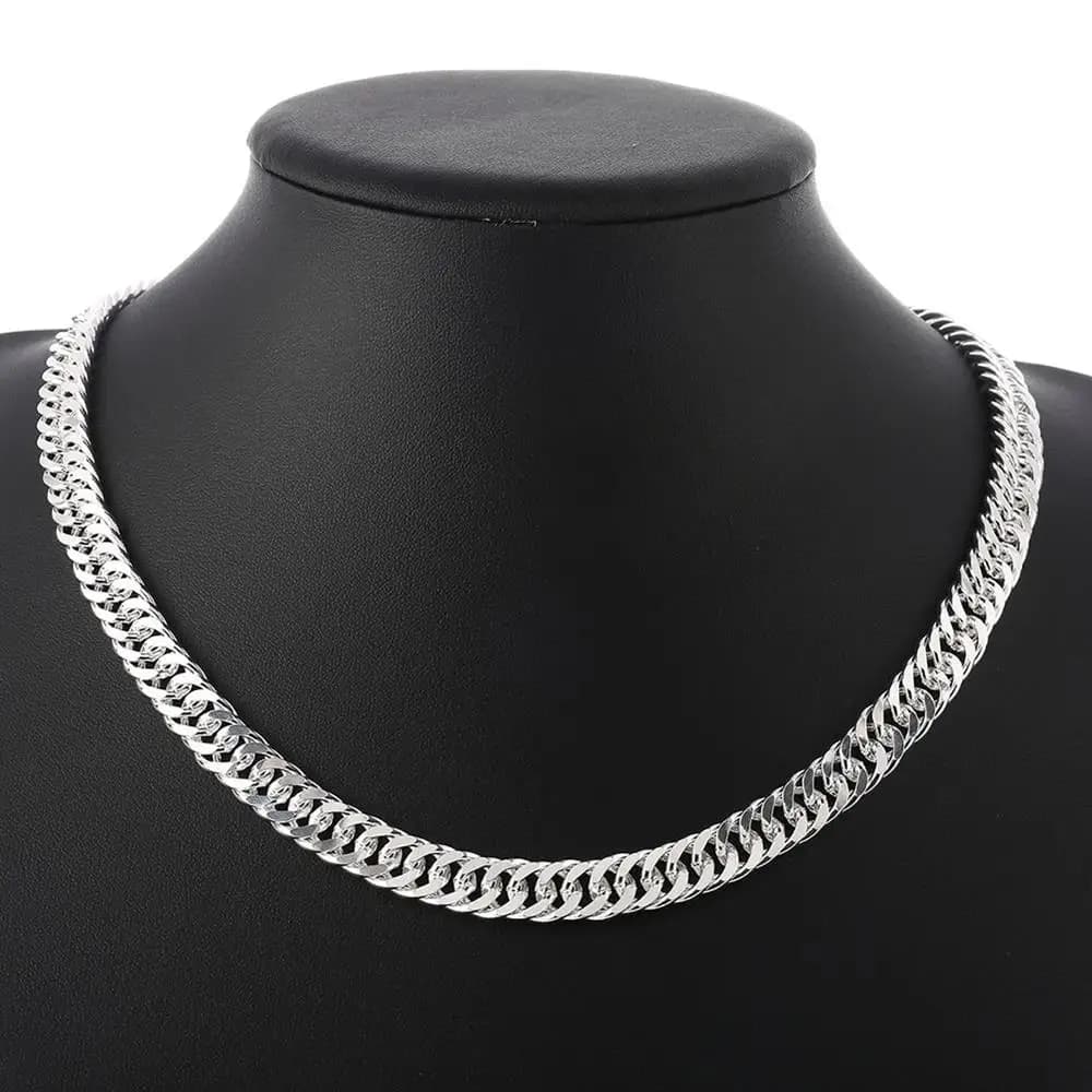 Chaîne fine de 6MM de largeur, colliers en argent Sterling 925 pour femmes et hommes, bijoux à la mo