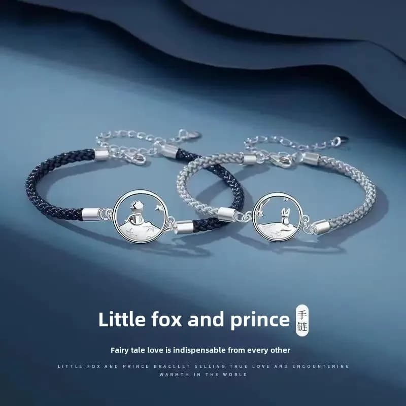 Bracelets de Couple Prince et renard, Design Simple pour étudiant, bijoux tissés à la main, cadeau d