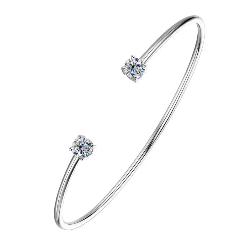 BXINY – bracelets Moissanite 2 pierres 5mm, plaqué argent 100% S925, or 18 carats, diamant, pour fem