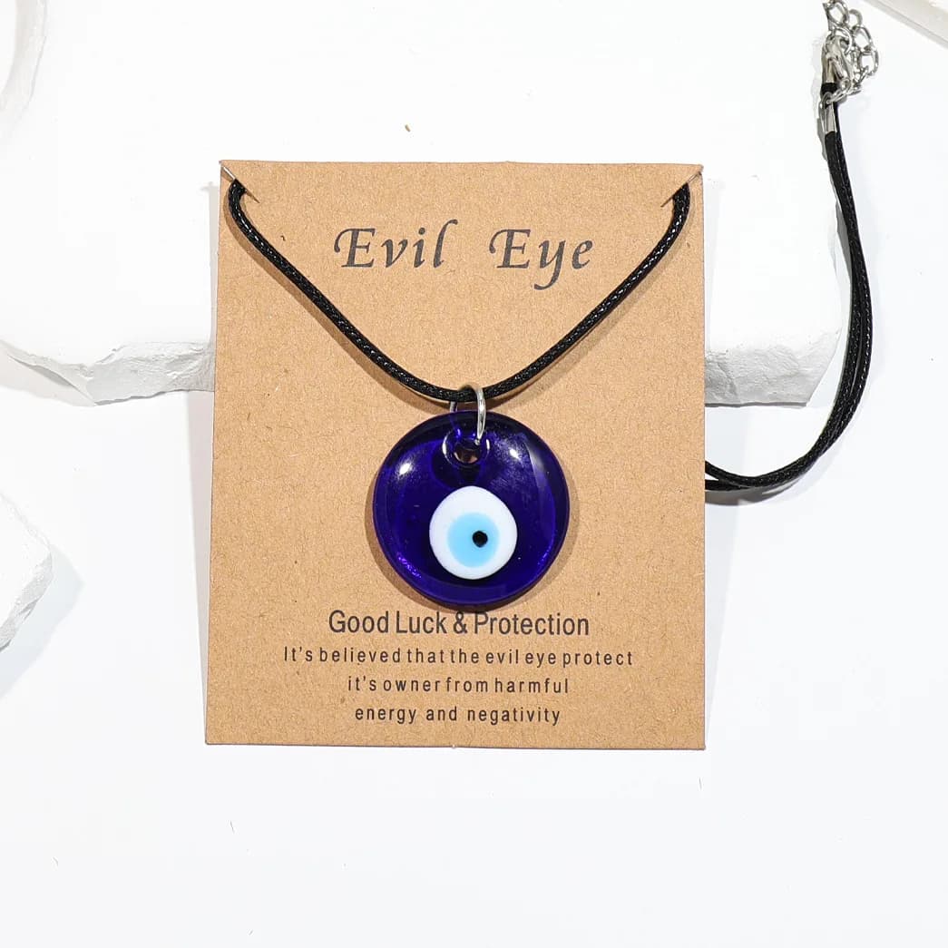 Collier turc classique, chaîne à main mauvais œil pour femmes, porte-bonheur, yeux de démon, carte, 