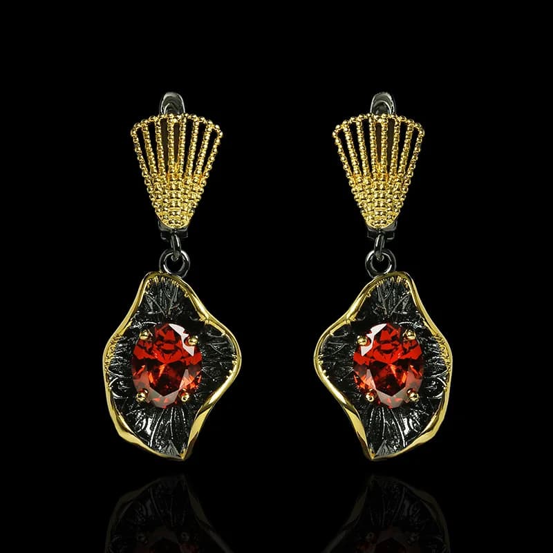 Boucles d'Oreilles Luxueuses Exagérées pour Femme, Bijoux de ix, Noir et Or, Cadeau de Rêves, Haute 