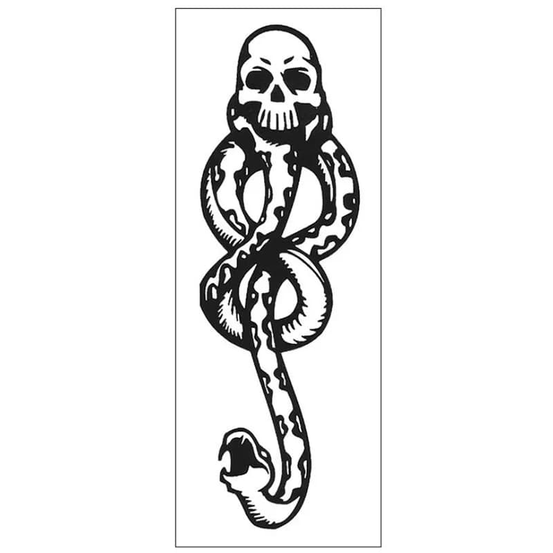 Autocollant temporaire tête de serpent de la mort de marque sombre autocollant de tatouage imperméab