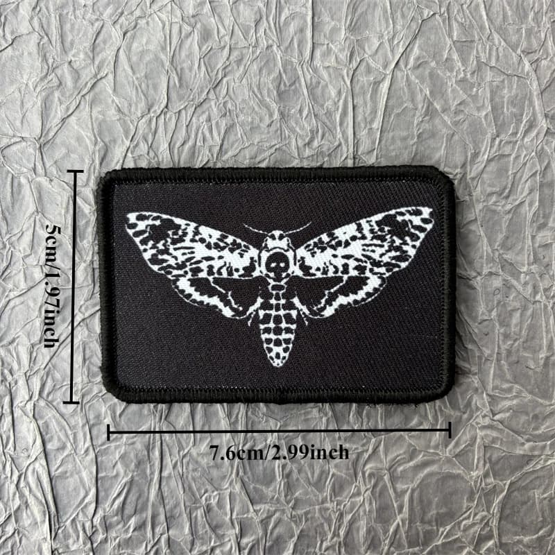Tête de mort papillon Goth, Badge de moral tactique, Patch sur vêtements imprimés, brassard, boucle 