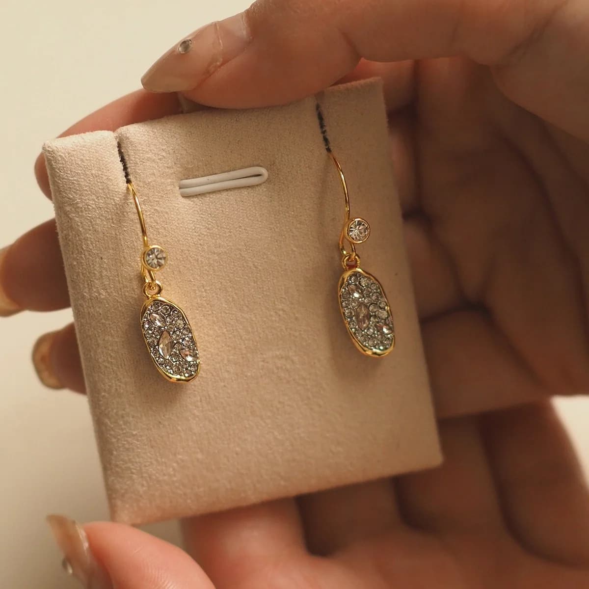 Alexis – réplique de bijoux fins, crochet d'oreille rempli d'or 14K en Zircon, deux tons, antirouill