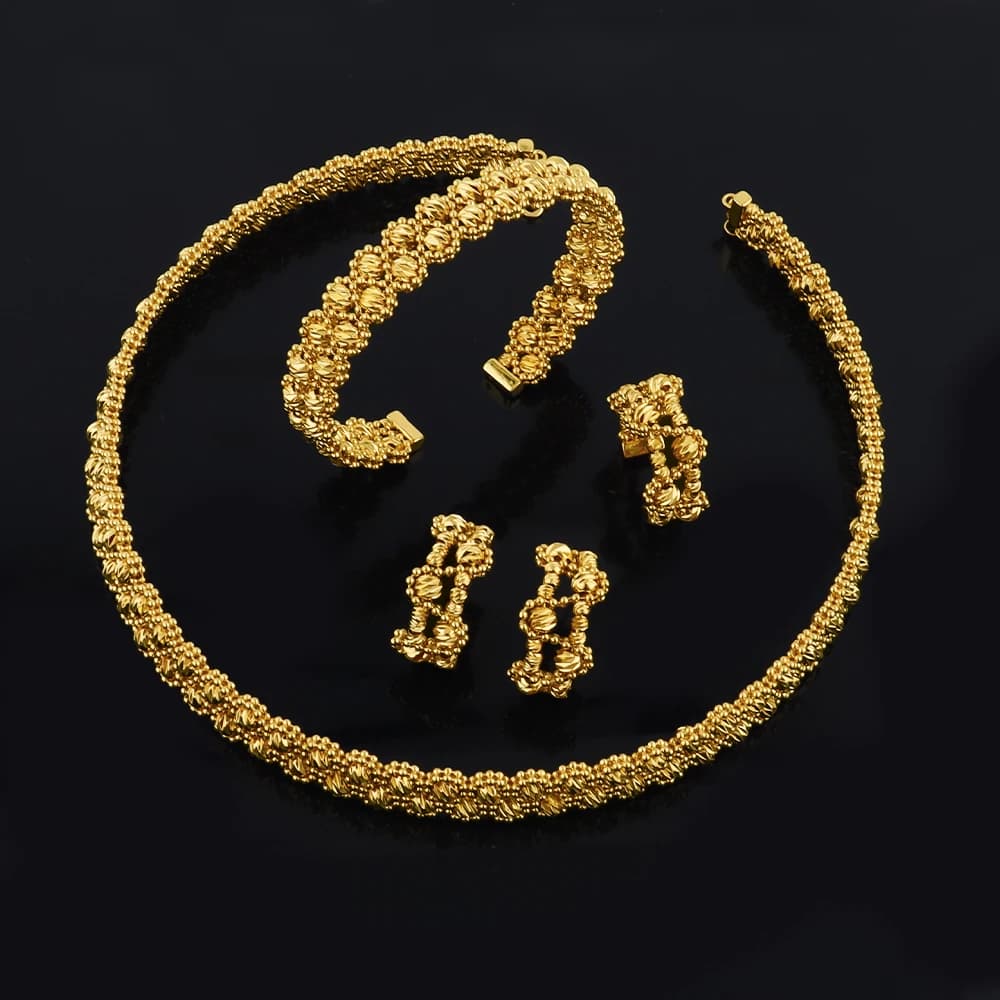 Collier, bracelet, bague, boucles d'oreilles, ensembles de bijoux pour femmes, cadeau de charme élég
