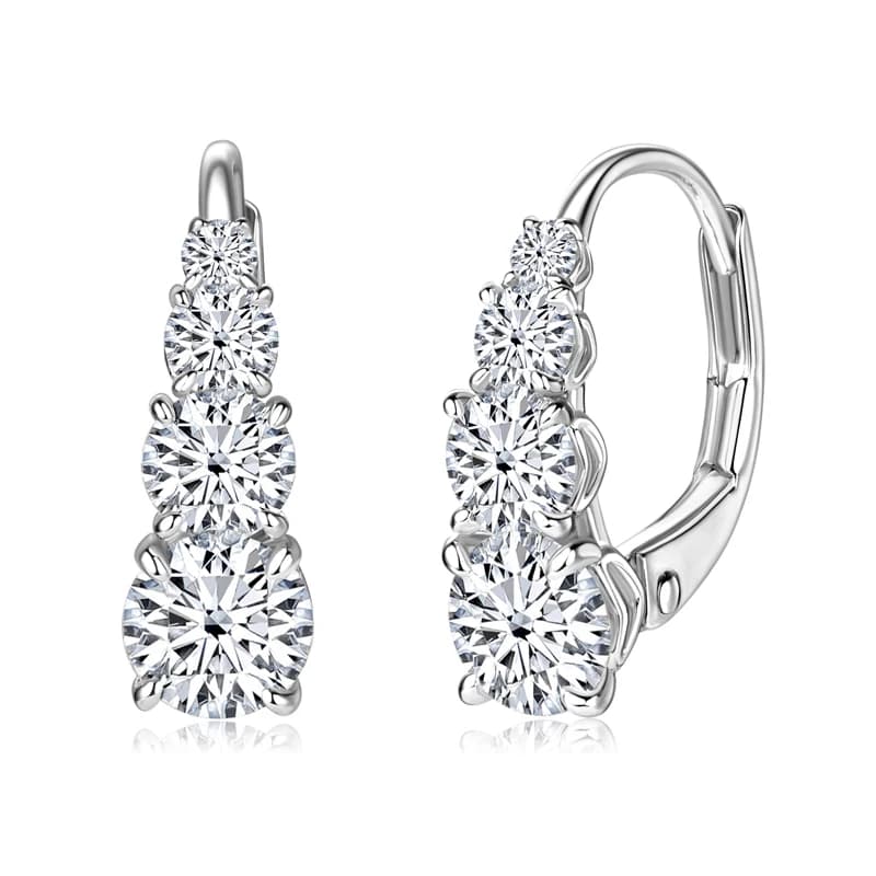 IOGOU luxe 1.86cttw plein Moissanite diamant cerceau boucles d'oreilles pour les femmes Original 925