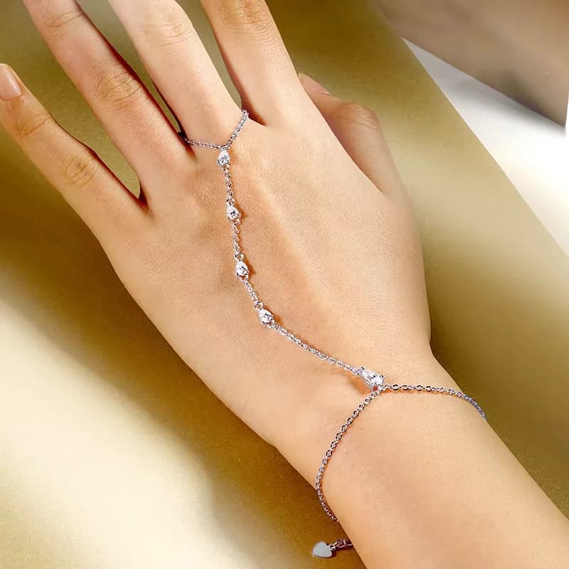 Smyoue – Bracelets en Moissanite véritable, coupe poire, pour femmes et filles, chaîne de luxe, diam
