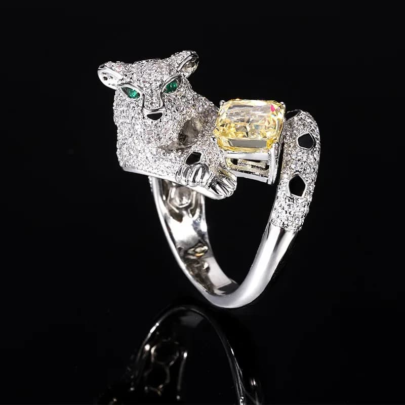 Bague réglable léopard de luxe 5A, cristal de zircone cubique classique pour femmes, proposition de 