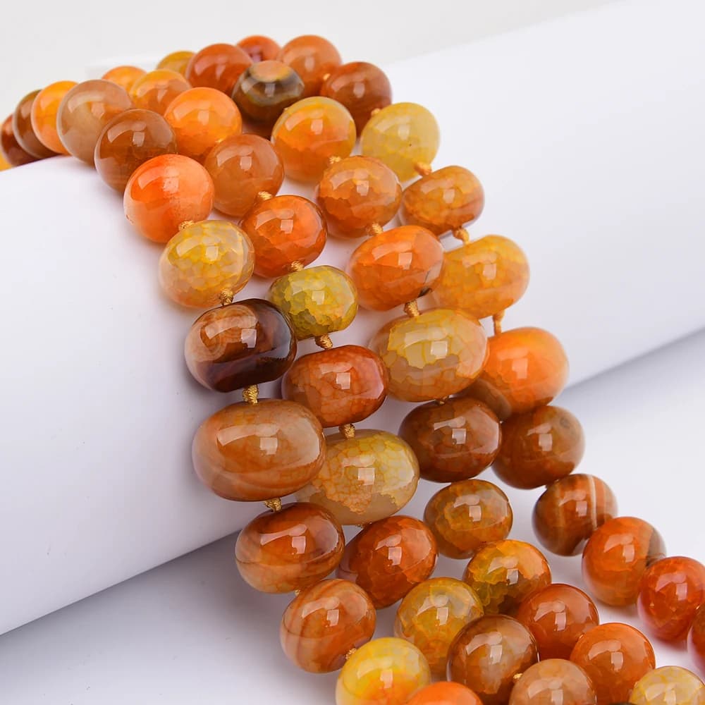 APDGG Grandes perles de pendentif en agate jaune naturelle lisse, forme abaque, en forme de tour, po