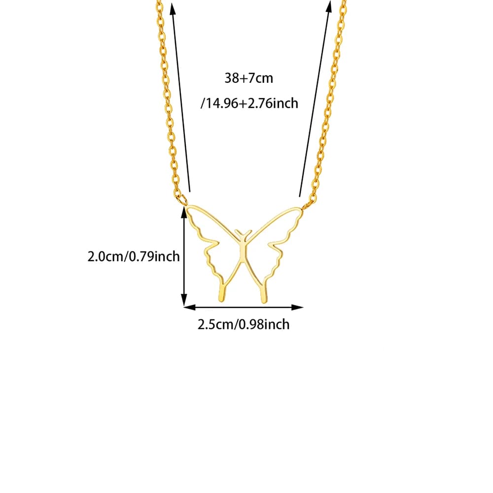 Colliers papillons mignons pour femmes, collier avec pendentif papillon plaqué or 18 carats, bijoux 
