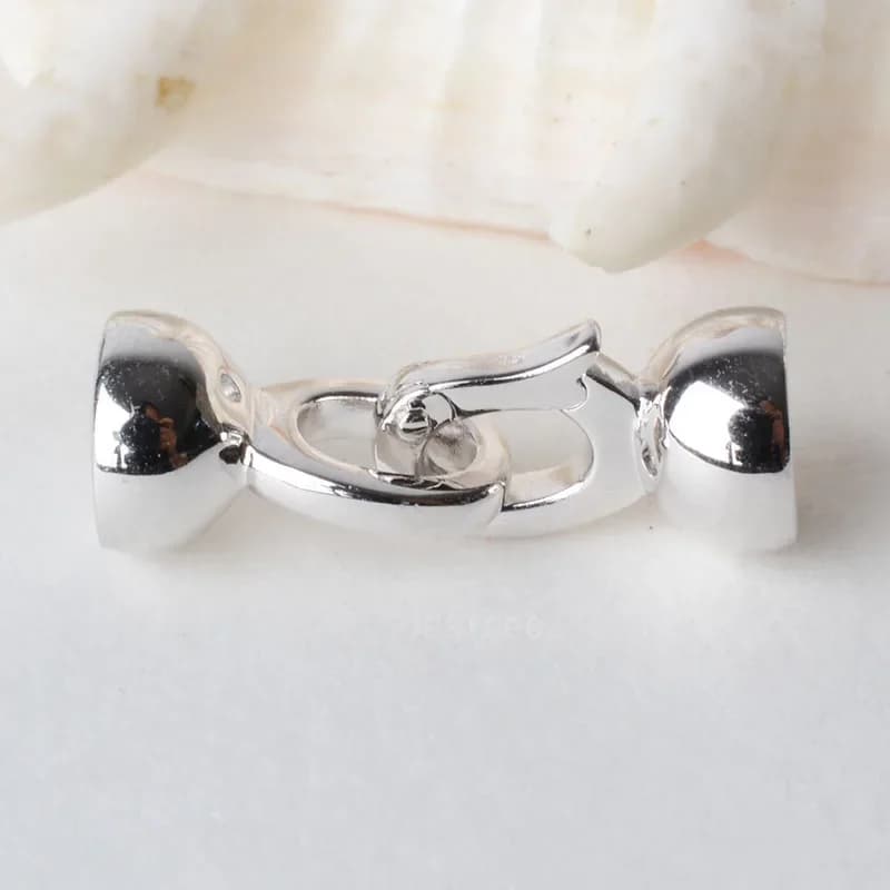 Fermoir de collier en argent regardé 925 massif, composants de bijoux de bricolage, collier, bracele