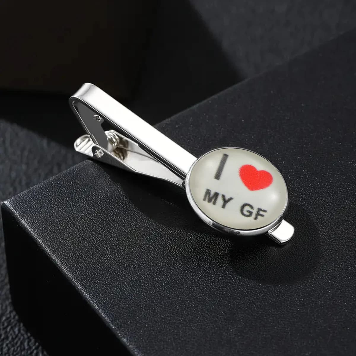 Pince à cravate personnelle I Love My Girlfriend Boyfriend Wife, meilleur cadeau pour les amoureux, 