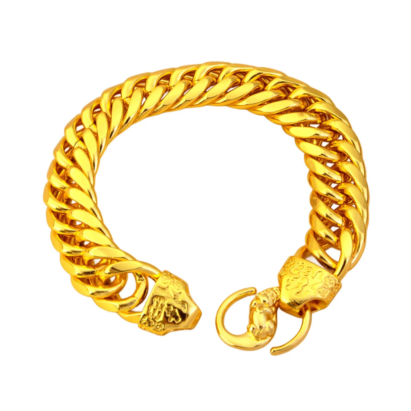 Pryna Jewelry Nouveaux bijoux de luxe en or véritable 24 carats certifié, bracelet avec fermoir, des