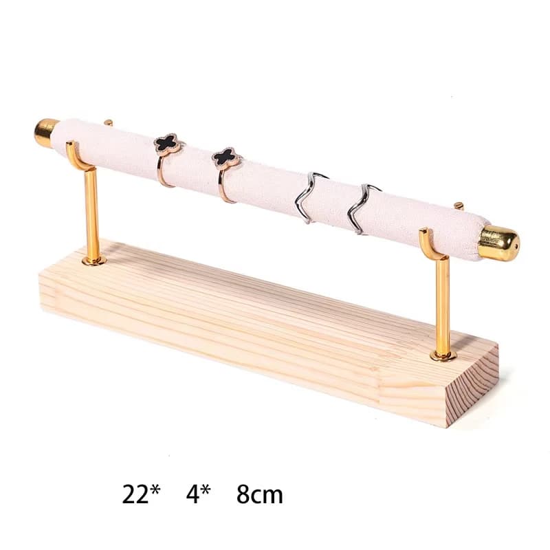 Support de présentation de bijoux en bambou, présentoir en bois pour bracelets et montres avec métal
