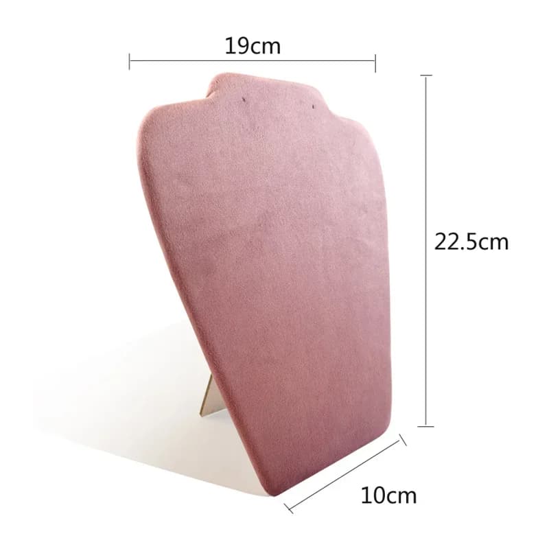 Présentoir de bijoux en velours rose, présentoir pour colliers, pendentifs, boucles d'oreilles, clou
