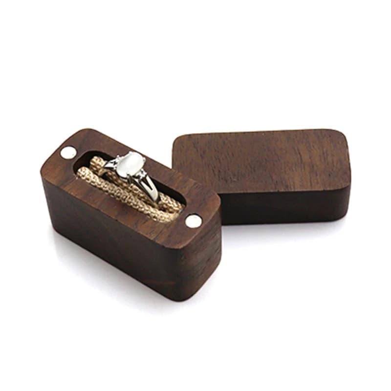 Boîte à bagues en bois, boîtes à bijoux et organisateurs pour fiançailles, proposition, cadeau de ma