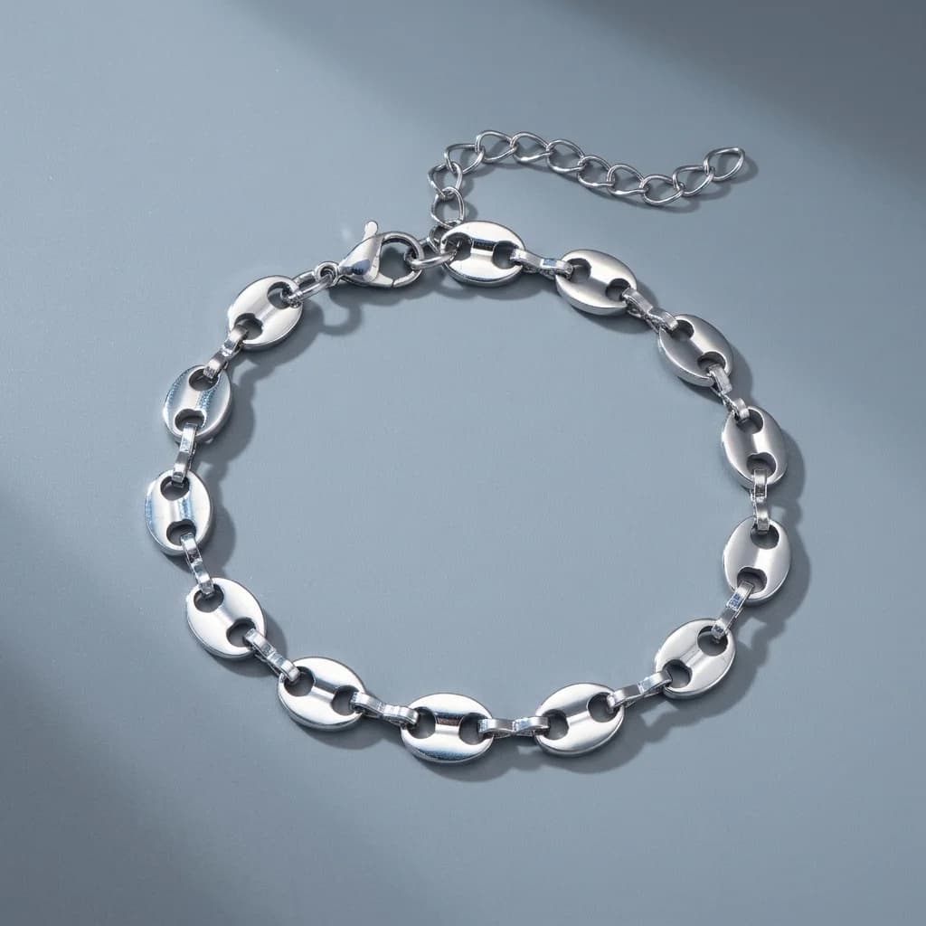 Bracelet chaîne en acier inoxydable motif grains de café pour femmes, bijoux pour mains et pieds, ac