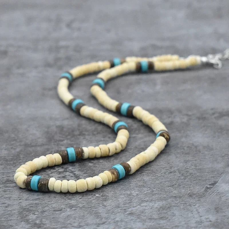 Collier de surfeur bohème pour homme, plage d'été, simple, géométrique, tribal, ethnique, coquille d