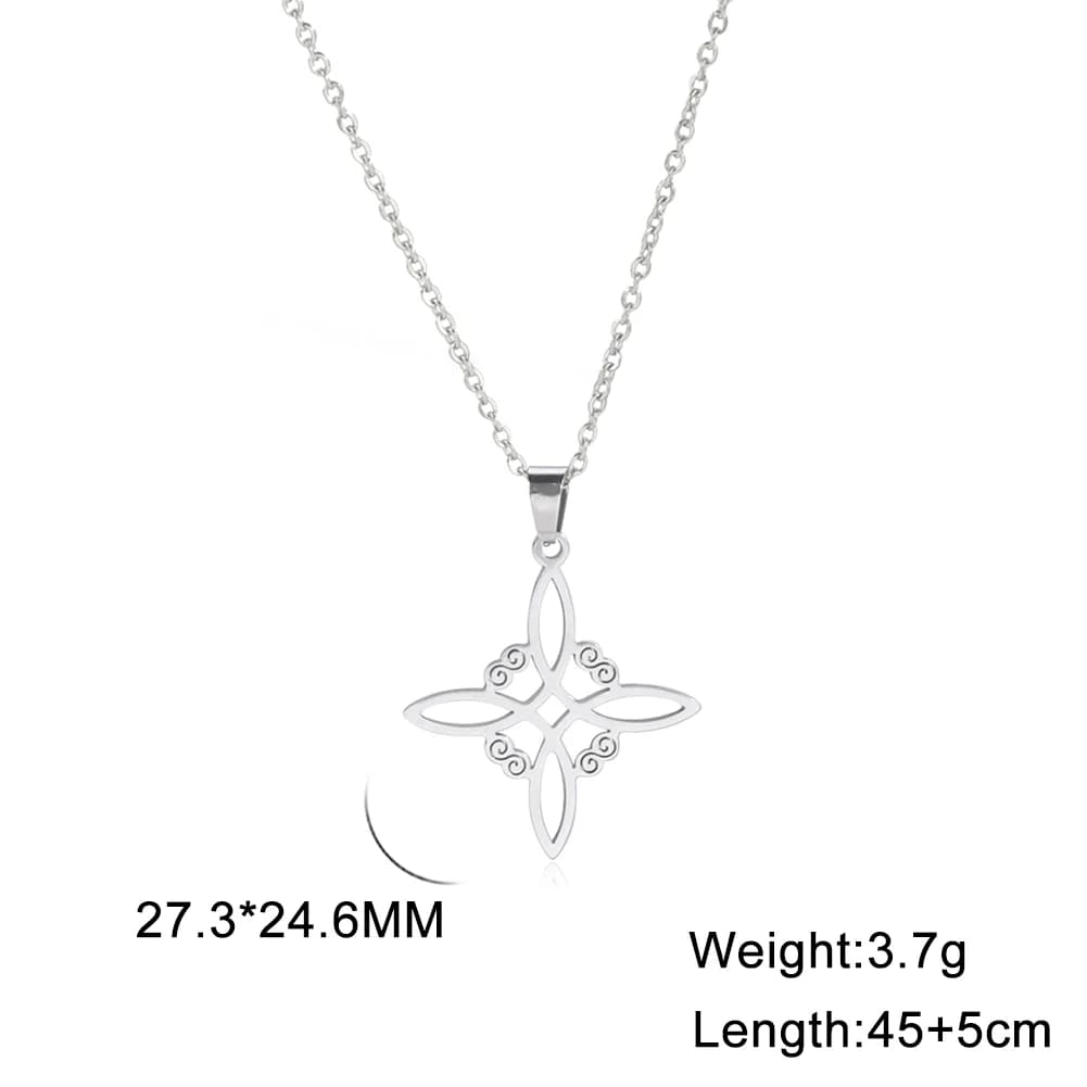 Skyrim Wicca sorcellerie noeud de sorcière collier en acier inoxydable colliers ras du cou Vintage a