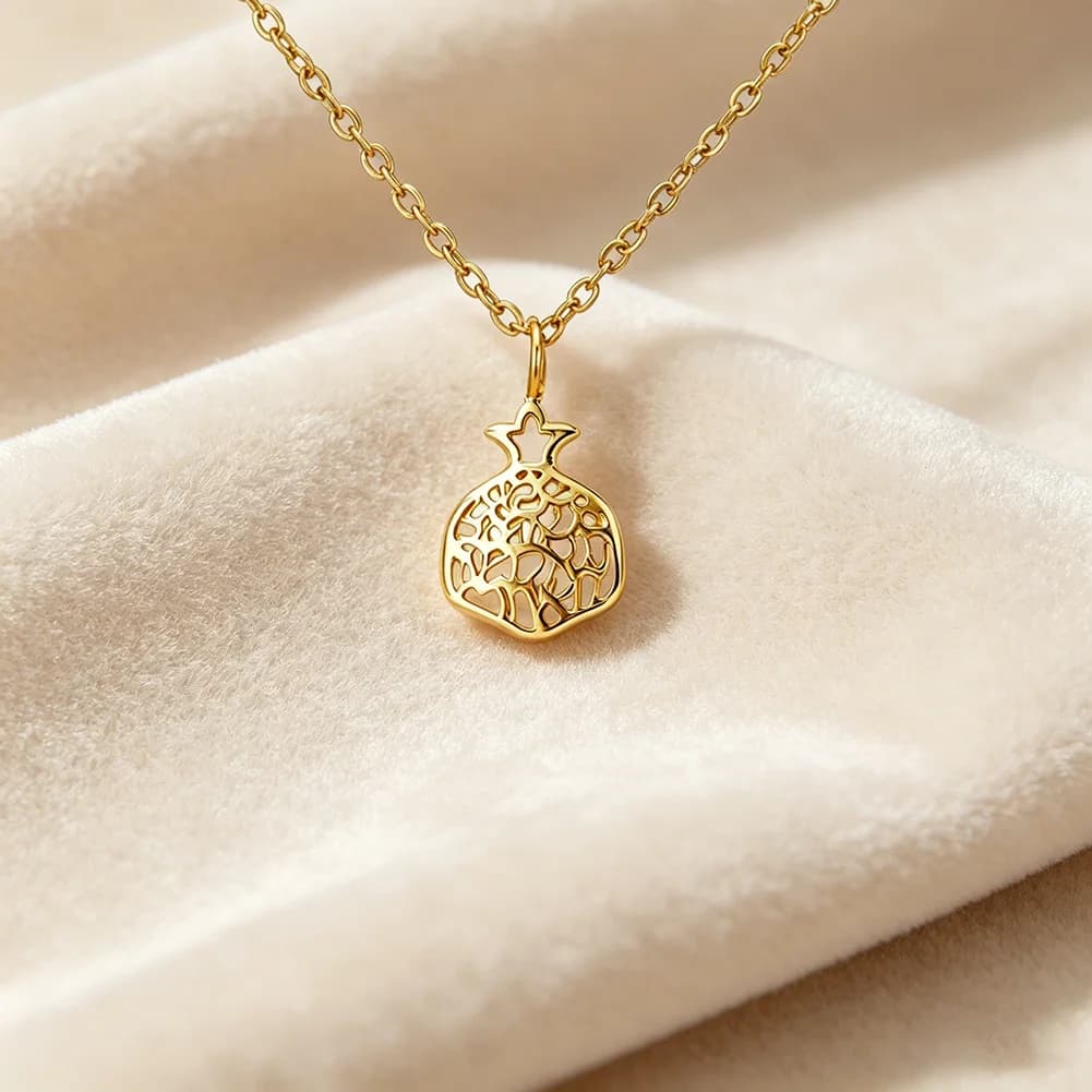 Collier pendentif grenade, prière Shma Yisrael, bijoux en acier inoxydable, cadeaux pour femmes et h