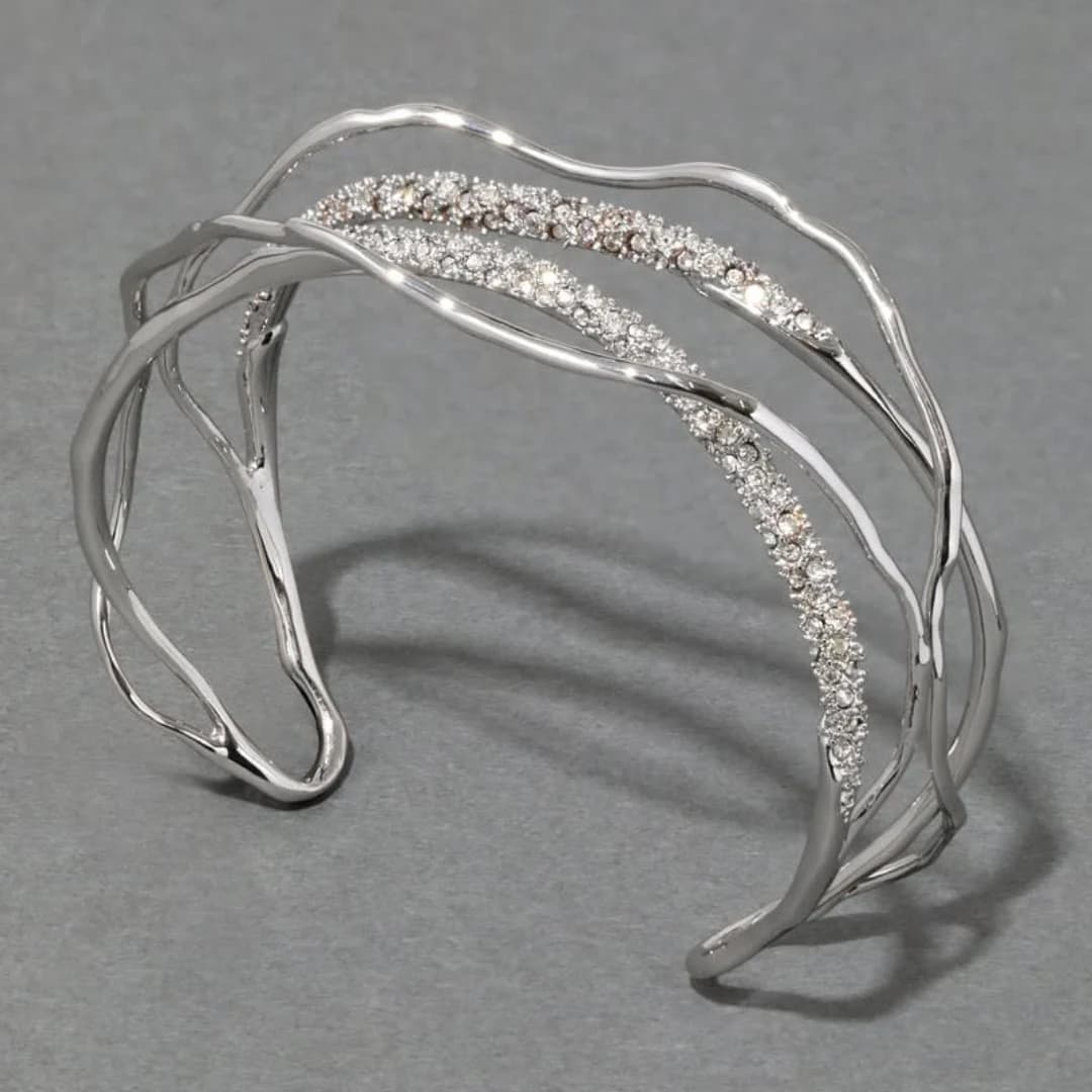 Bracelet de luxe en or et argent avec diamants pour femme, design unique, bijoux étincelants, access