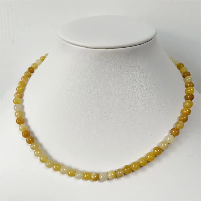 Collier en Jade topaze jaune antique brésilien, bijoux Vintage en pierre naturelle, Noble, élégant, 