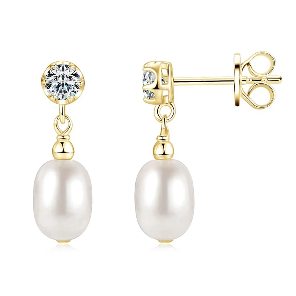 PuBang Fine Jewelry – boucles d'oreilles scintillantes en argent Sterling 925, perles de 6x8 MM, pie