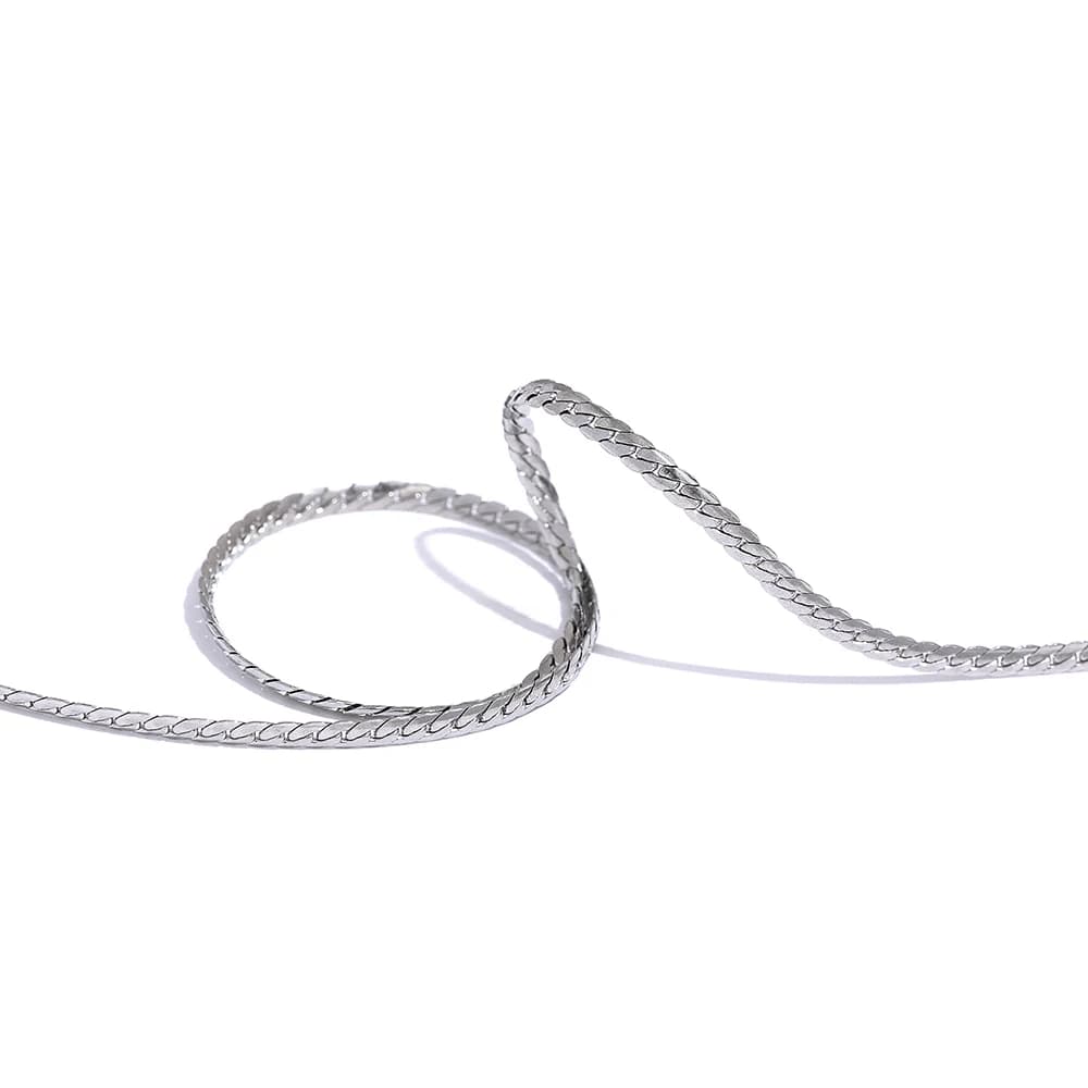 Yhpup charme minimaliste délicat Chic en acier inoxydable mince chaîne Collier plaqué or 18 carats m