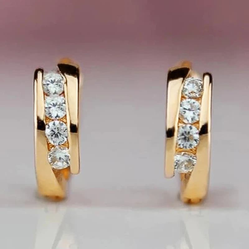 Huitan – boucles d'oreilles créoles couleur or pour femmes, usage quotidien, boucles d'oreilles circ