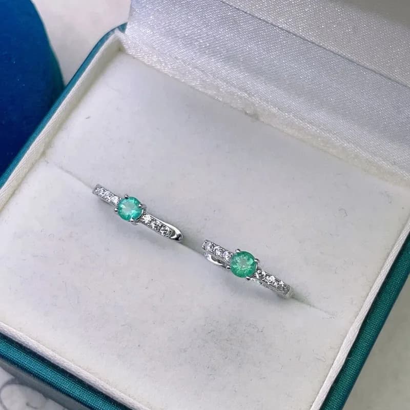 YULEM-Boucles d'oreilles en pierre précieuse d'émeraude colombienne naturelle pour femme, véritable 