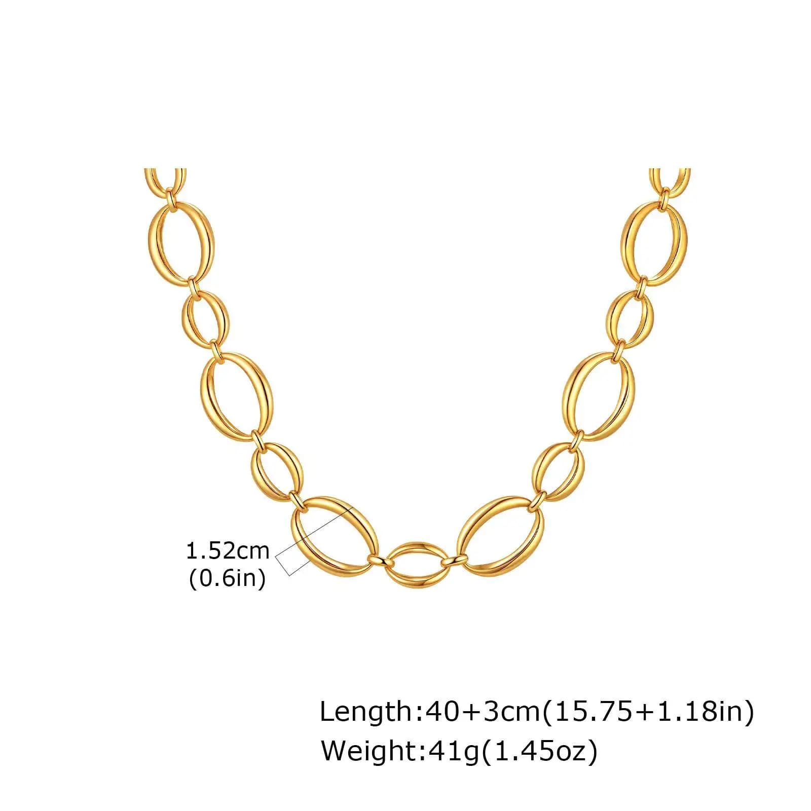 Collier géométrique à chaîne minimaliste en acier inoxydable pour femmes, bijoux imperméables plaqué