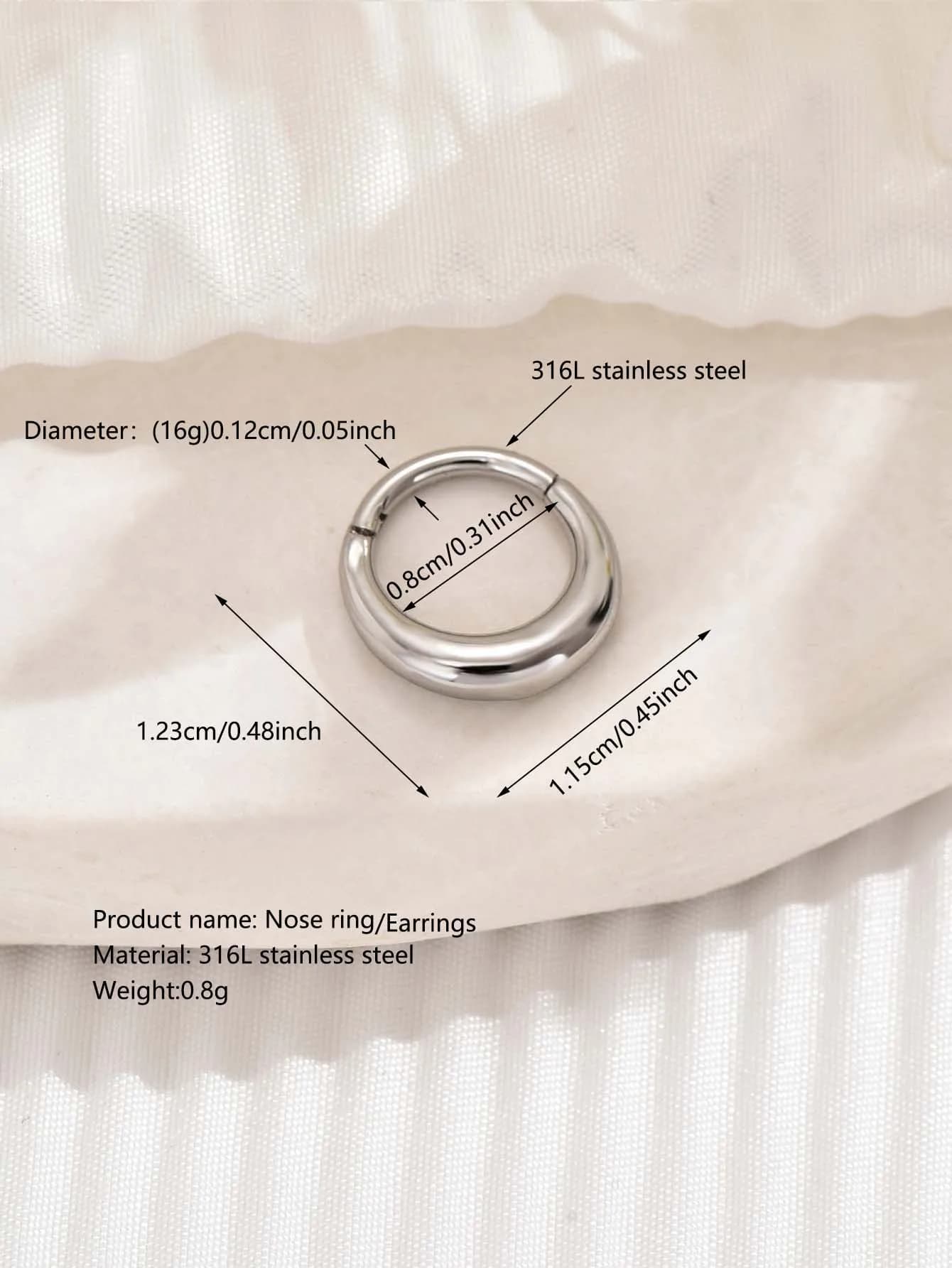 Piercing de Septum en acier chirurgical, anneaux de nez ronds, cerceaux 16G, Segment articulé, oreil