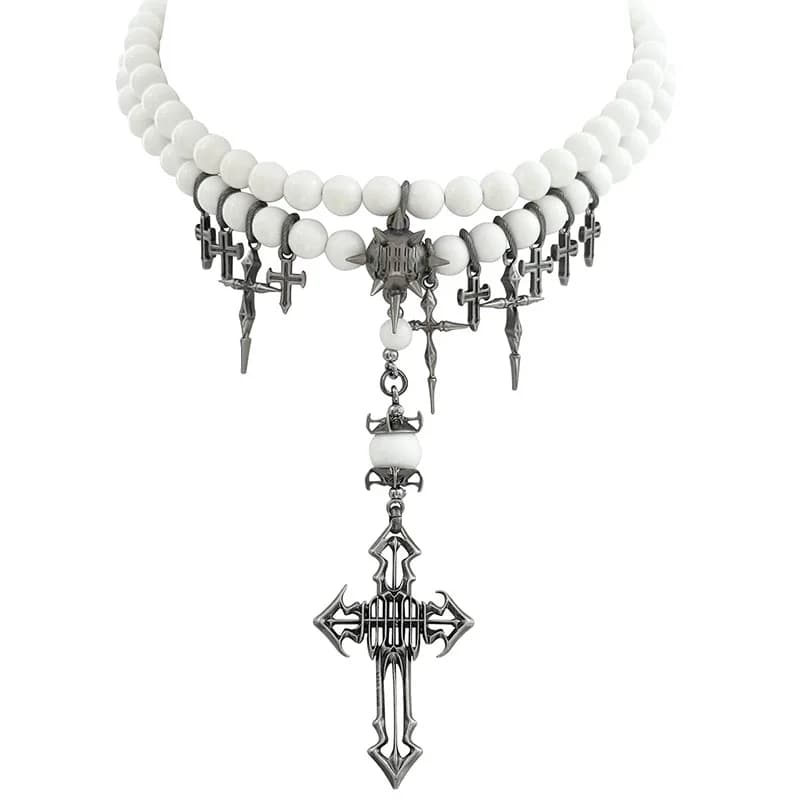 Accessoires de bijoux esthétique grunge pour hommes et femmes, collier perlé superposé en cuivre de 