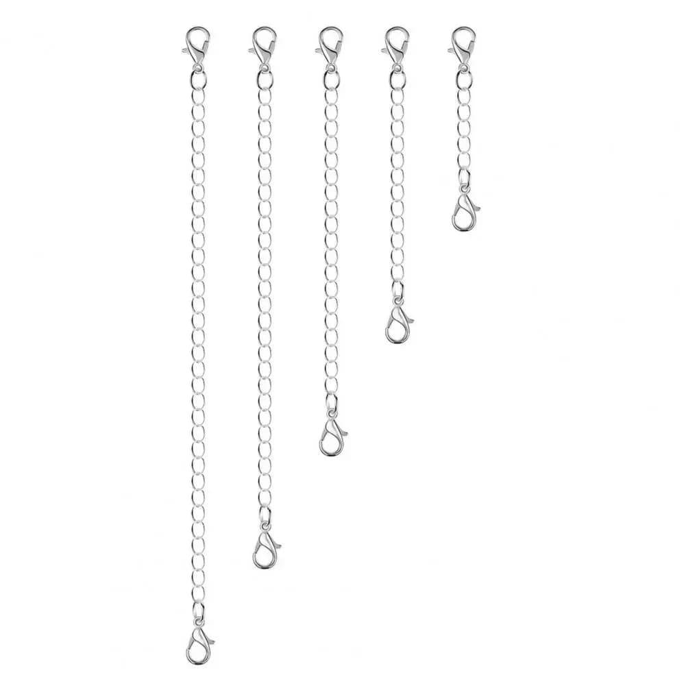 Extension de collier pour femmes, 5 pièces, boucle de chaîne, Double tête, fermoir à homard, bijoux 