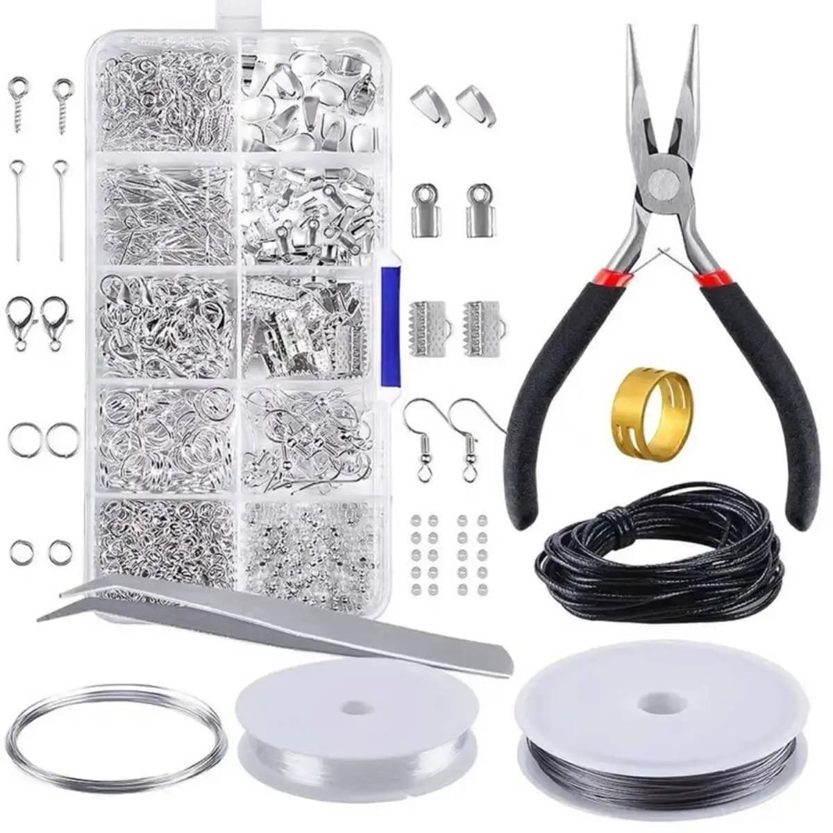 900 pièces fabrication de bijoux Kit de démarrage boucles d'oreilles collier résultats bricolage per