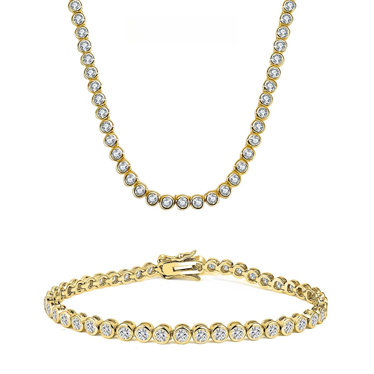 Collier tendance en or 14 carats avec diamants de laboratoire de 3 mm, colliers de fête et de mariag