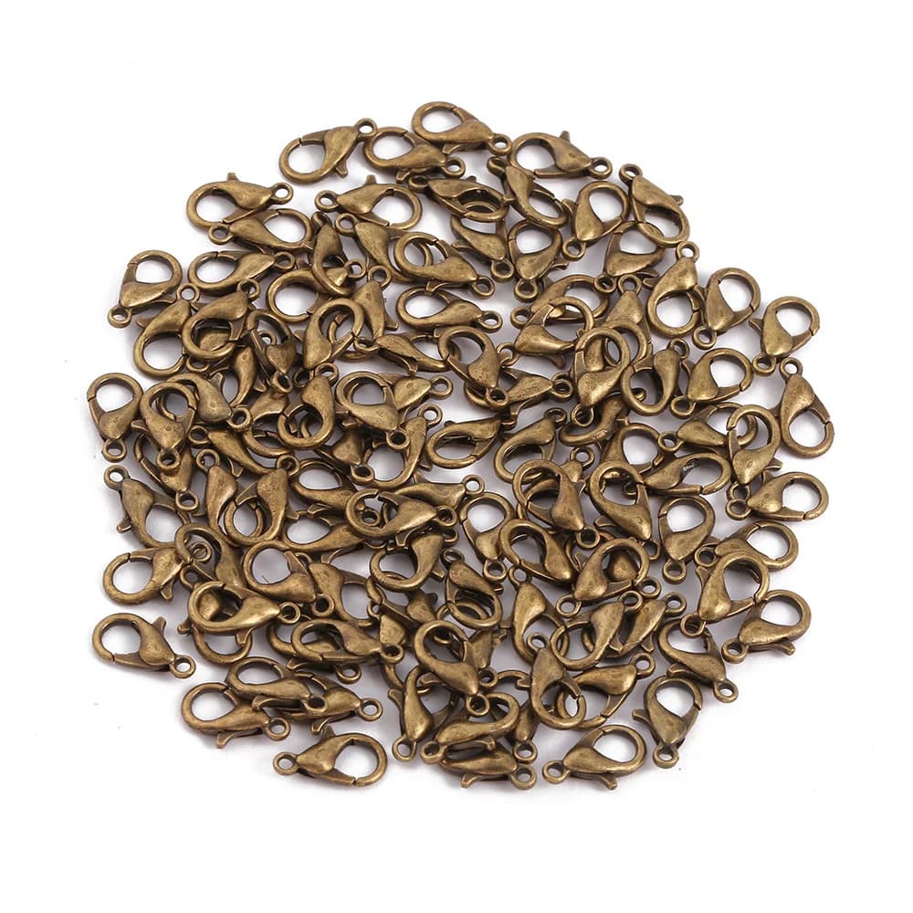 Fermoirs à homard en métal doré, 100 pièces, connecteurs de Bracelets, crochets, matériaux de charme