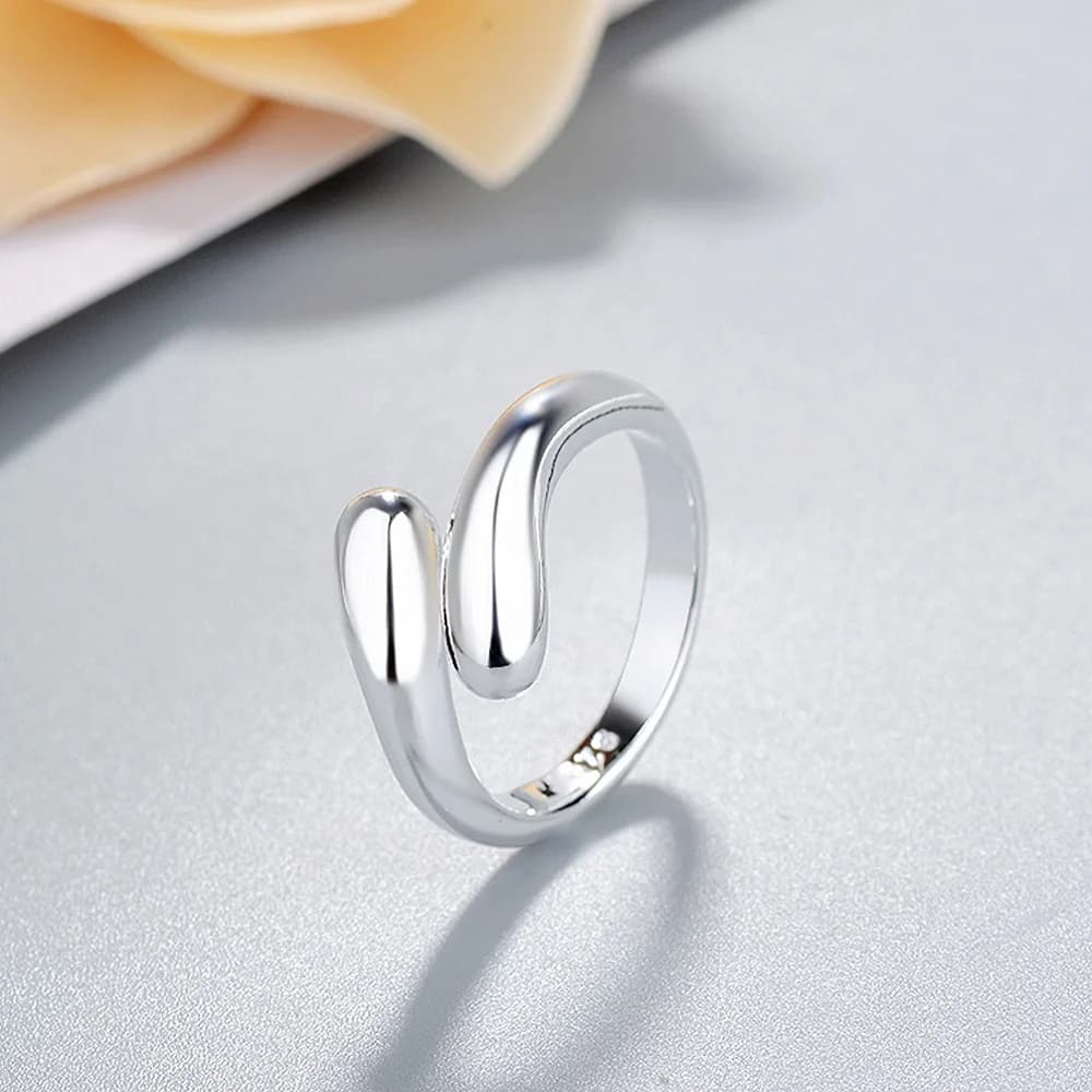 Bagues en argent Sterling 925 pour femmes, marques populaires de haute qualité, goutte d'eau, mode f