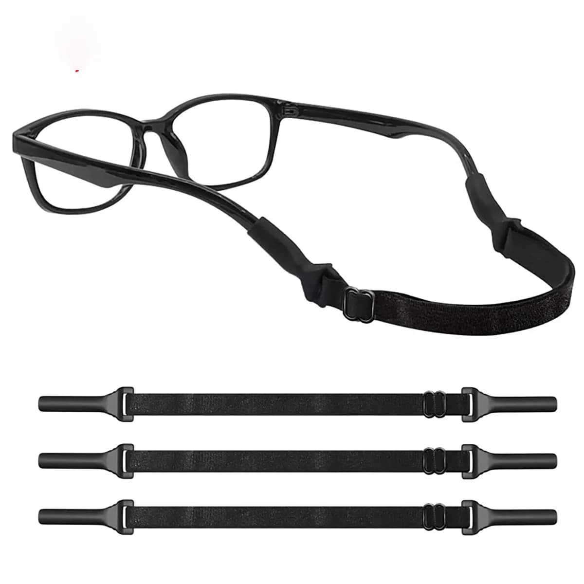 Chaîne de lunettes, 2 pièces, taille réglable, corde élastique, sangle de lunettes, Sport, antidérap