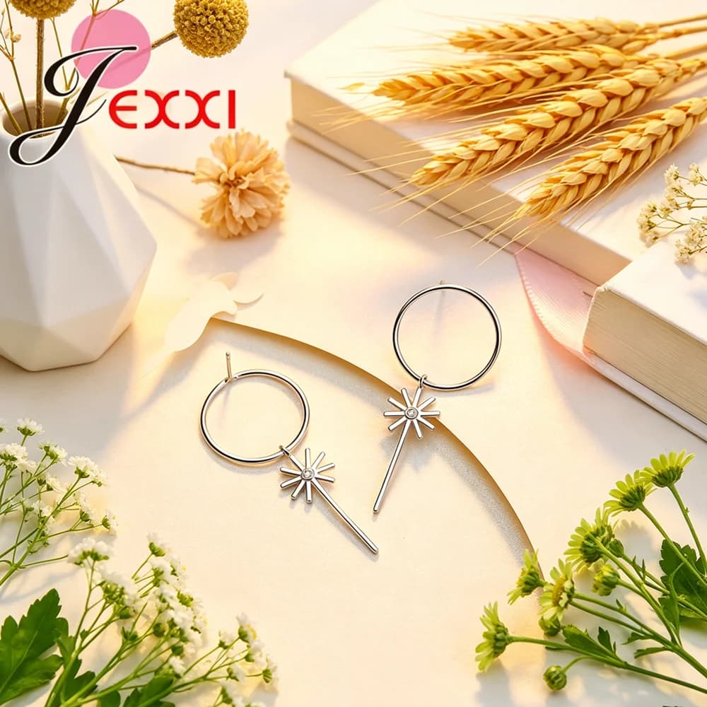 Nouvelles Boucles d'Oreilles Clous Flocon de Neige en Argent Sterling 925 Style Coréen Tendance, Élé
