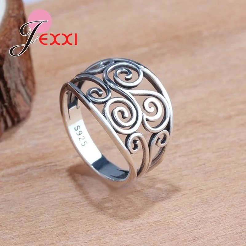 Jexxi-Bagues vintage en argent égyptien pour hommes et femmes
