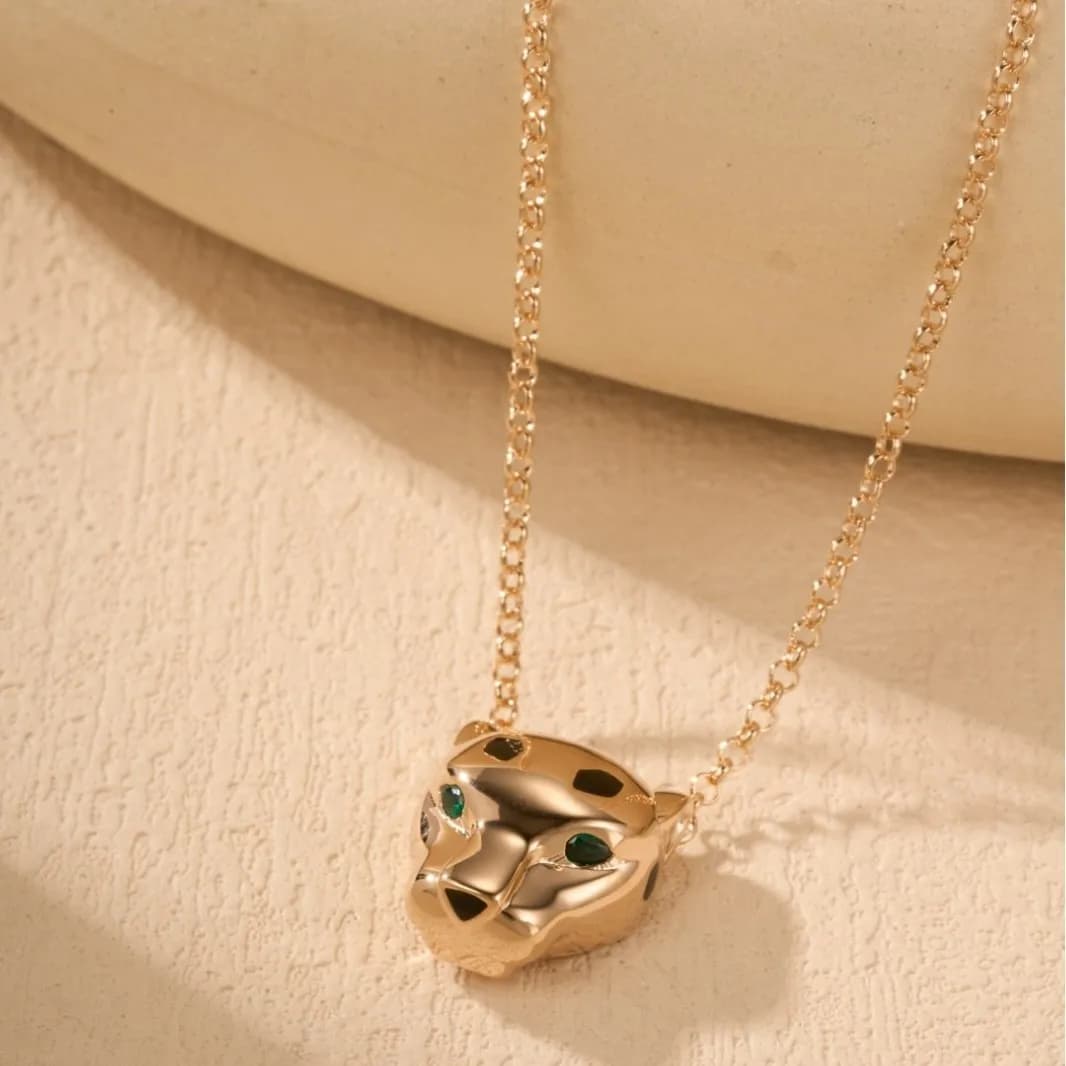 Collier Tête de Léopard Tendance Style Ins Luxe Polyvalent Pendentif Diamant Haut de Gamme Chaîne Cl