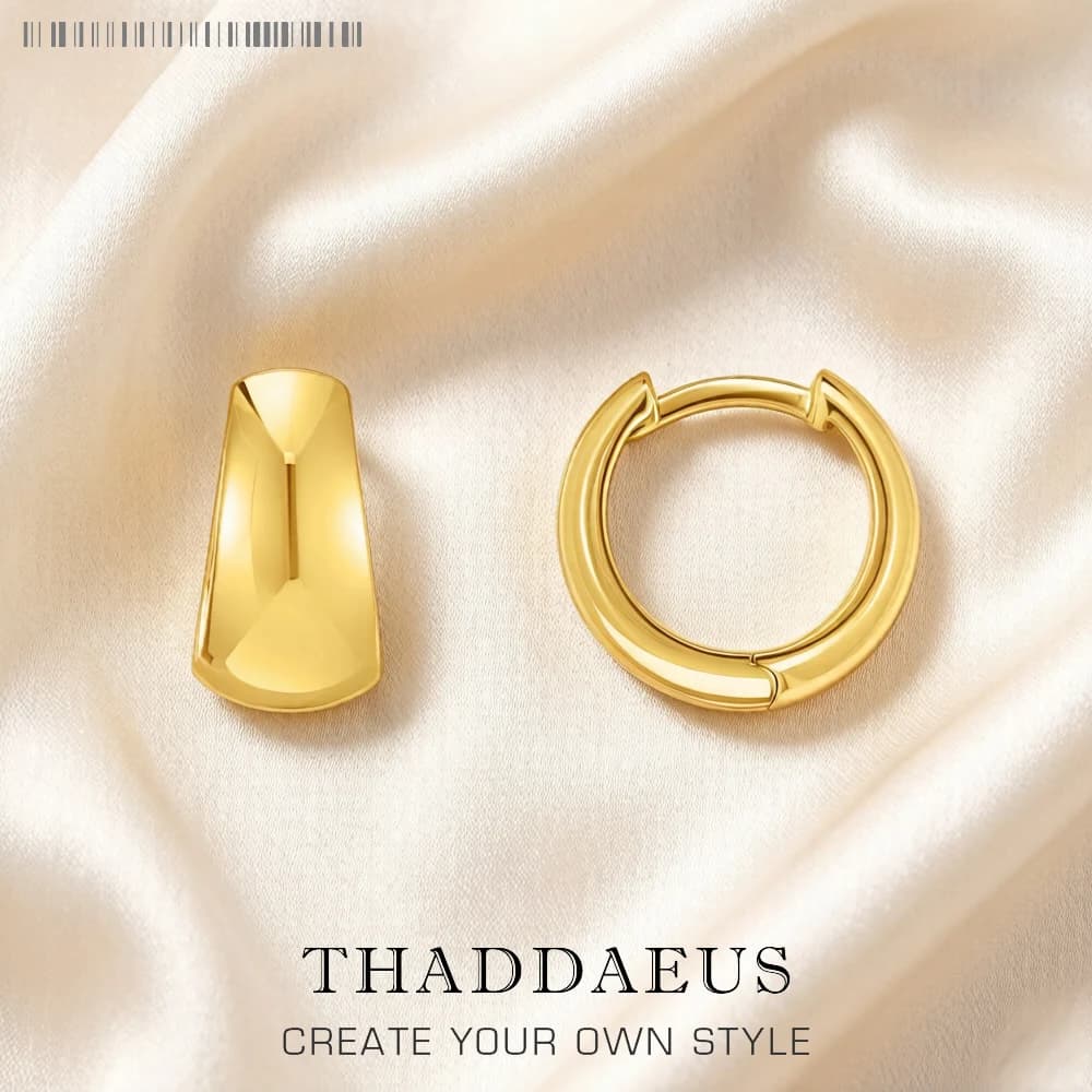 Boucle d'oreille créole plaquée or à charnière, bijoux fins Glam de Style européen pour femmes, tout