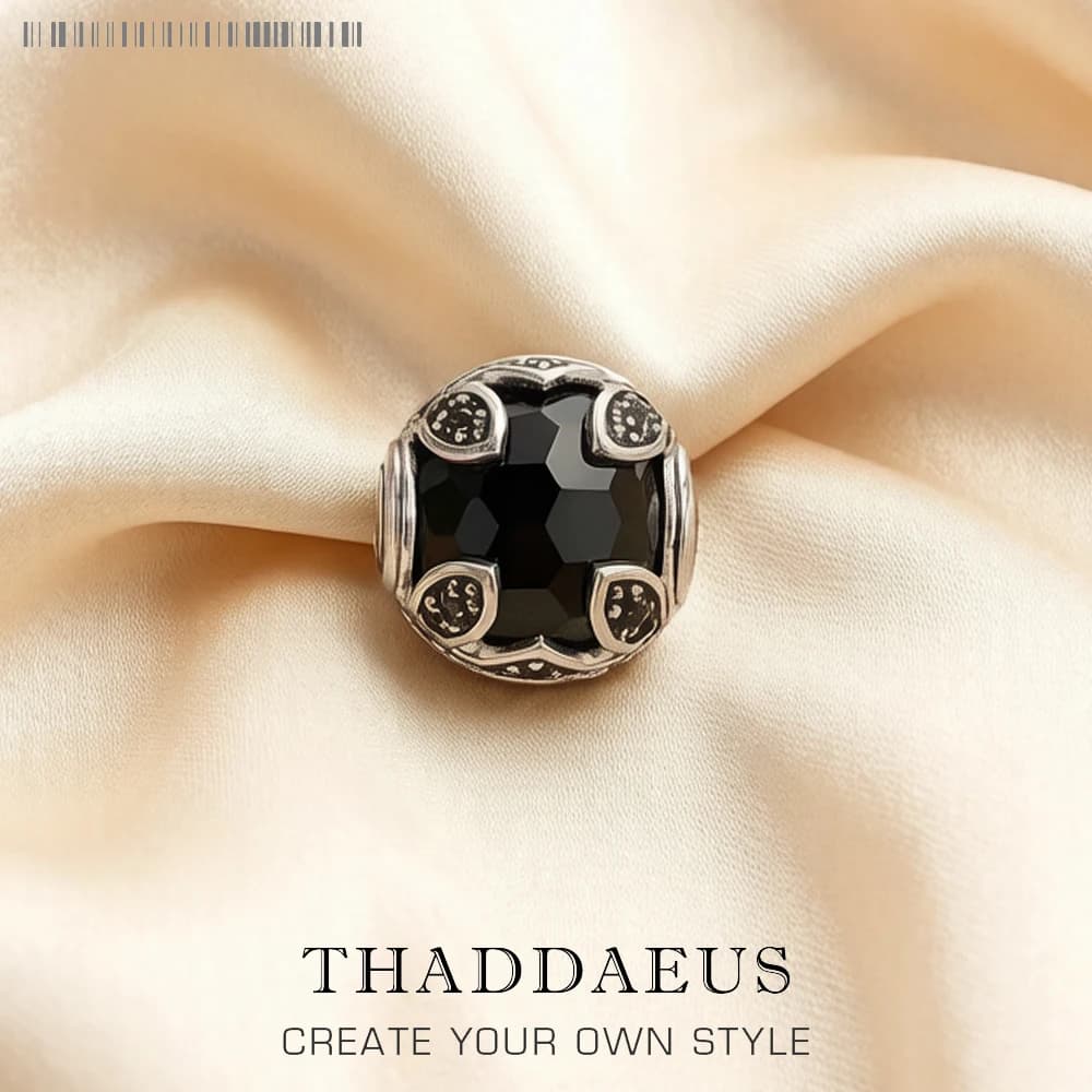 Perles Lotus noir en argent Sterling 925, breloques Karma, accessoires de bijoux européens